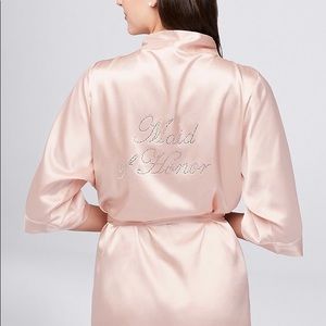 Maid of Honor pink/blush robe from David’s Bridal